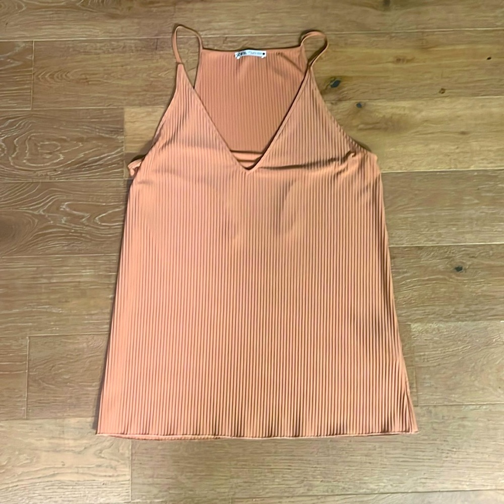 ZARA plisse tank top